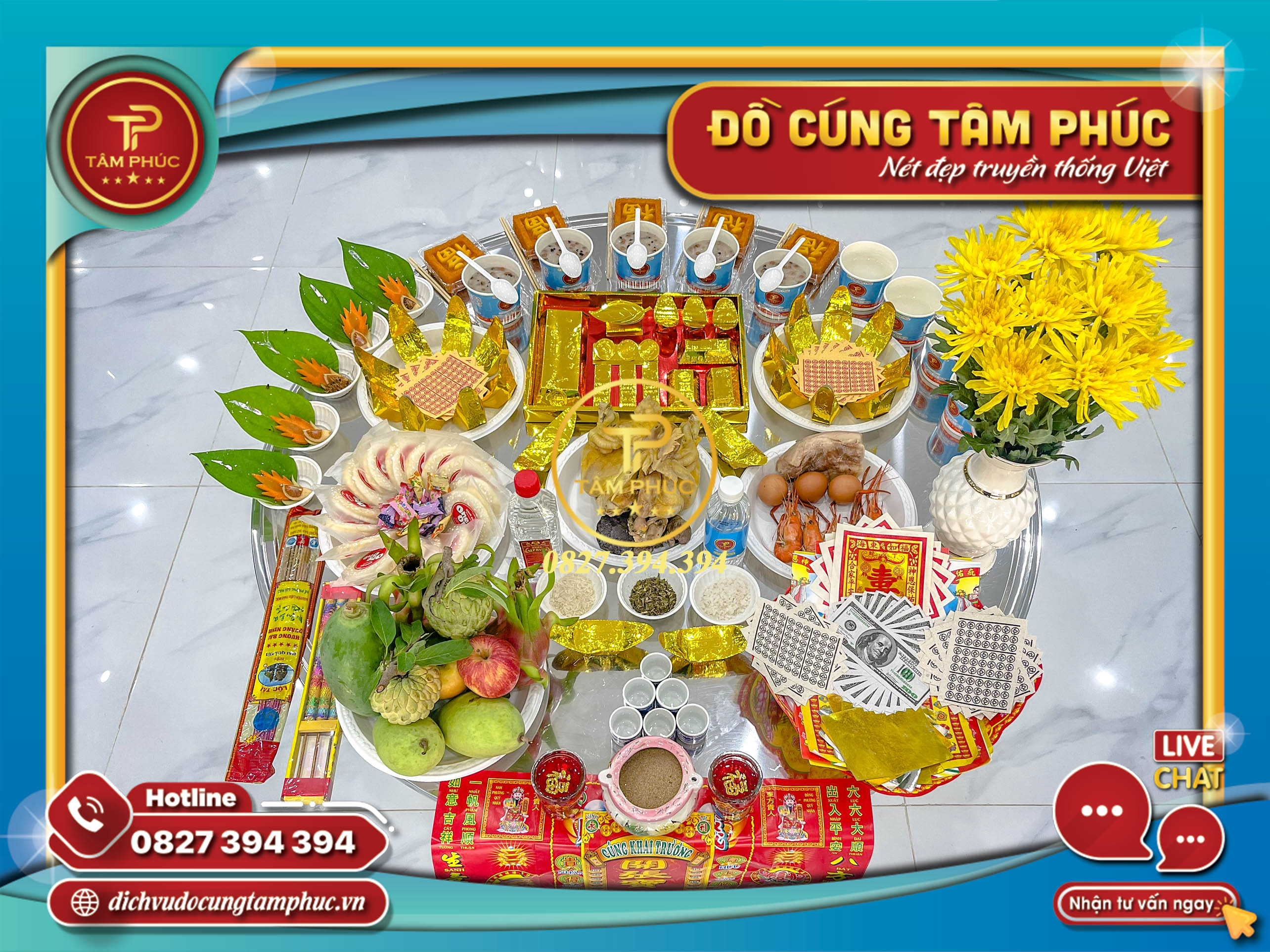 Mâm cúng khai trương trọn gói giá rẻ tại Cần Thơ.